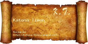 Katona Timon névjegykártya